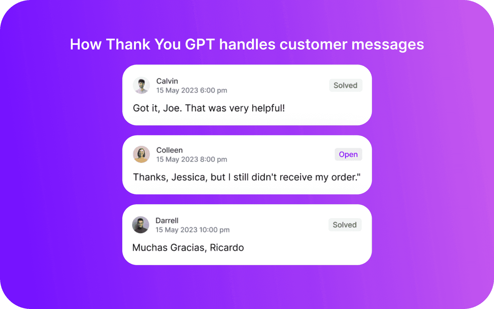 Thank You GPT message handling workflow